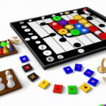 Image: A colorful game shelf displaying the top ten board games for beginners