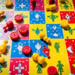Classic Sorry board game with colorful game pieces and a vibrant game board