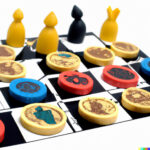Illustration of a collection of old classic board games, including Monopoly, Scrabble, and Chess