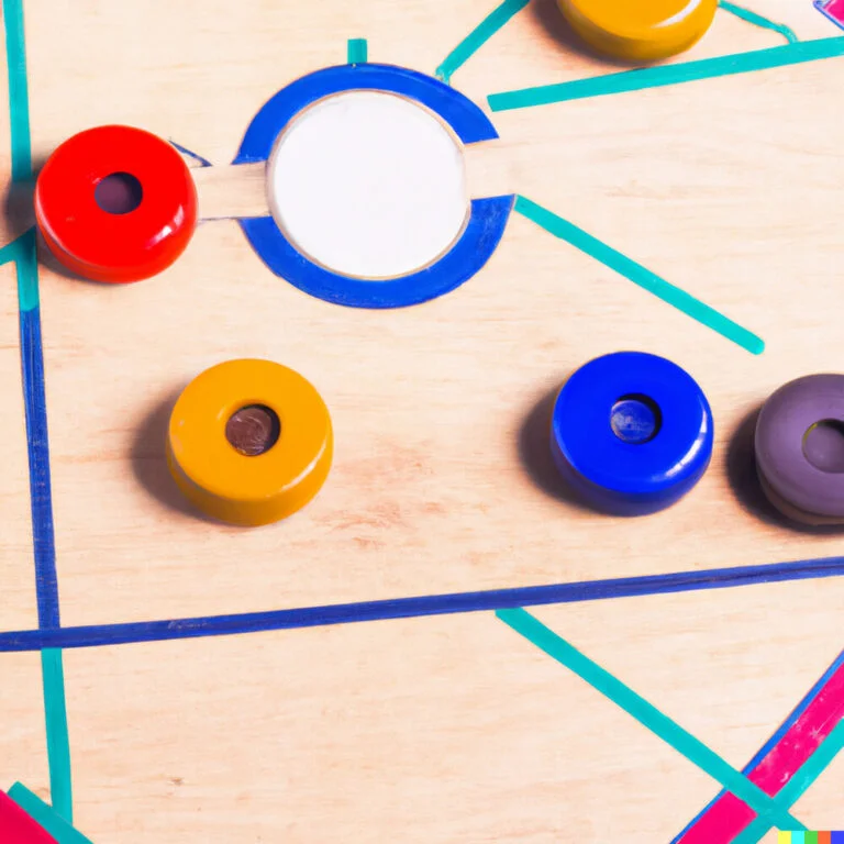 Utopia strategy board game depicting a futuristic society with advanced technology and resource management