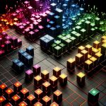 Abstract Strategy Board Game With Colored Blocks Vibrant abstract strategy board game featuring colorful blocks for a visually appealing gaming experience